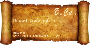 Brood Csépán névjegykártya